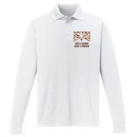 Save A Horse Ride A Cow Bull Skull Leopard Western Rodeo Performance Long Sleeve Polo