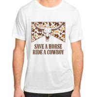 Save A Horse Ride A Cow Bull Skull Leopard Western Rodeo Adult ChromaSoft Performance T-Shirt