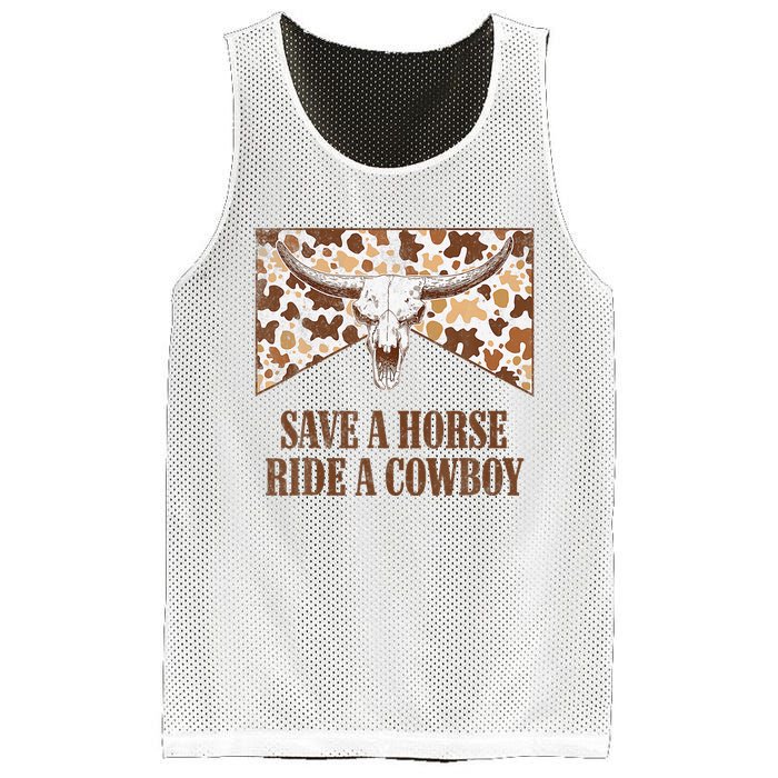 Save A Horse Ride A Cow Bull Skull Leopard Western Rodeo Mesh Reversible Basketball Jersey Tank