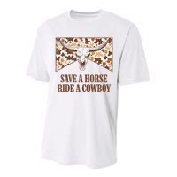 Save A Horse Ride A Cow Bull Skull Leopard Western Rodeo Performance Sprint T-Shirt