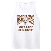 Save A Horse Ride A Cow Bull Skull Leopard Western Rodeo PosiCharge Competitor Tank