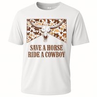 Save A Horse Ride A Cow Bull Skull Cooling Performance Crew T-Shirt