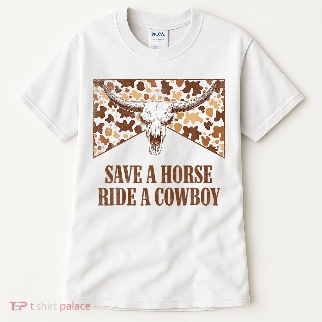 Save A Horse Ride A Cow Bull Skull Tall T-Shirt
