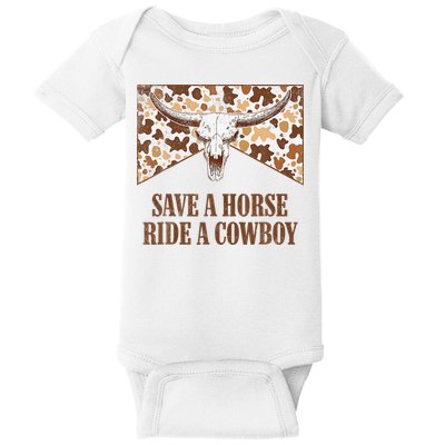 Save A Horse Ride A Cow Bull Skull Baby Bodysuit