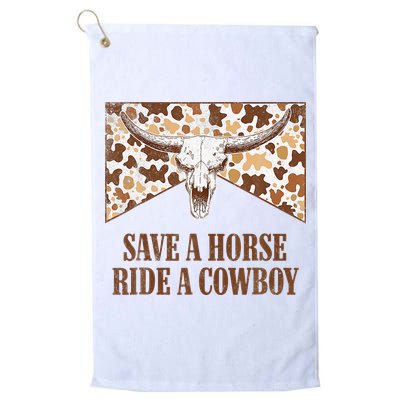 Save A Horse Ride A Cow Bull Skull Golf Towel