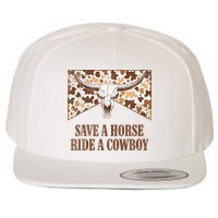 Save A Horse Ride A Cow Bull Skull Wool Snapback Cap
