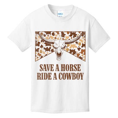 Save A Horse Ride A Cow Bull Skull Kids T-Shirt