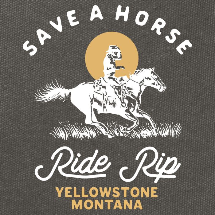 Save A Horse Ride Rip Montana Cowboy Cowgirl Western Cotton Canvas Backpack