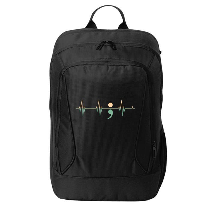 Suicide Awareness Heartbeat Ribbon City Backpack