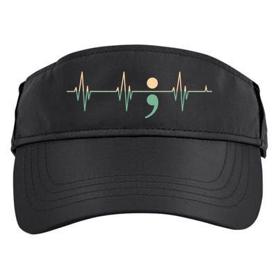 Suicide Awareness Heartbeat Ribbon Adult Drive Performance Visor