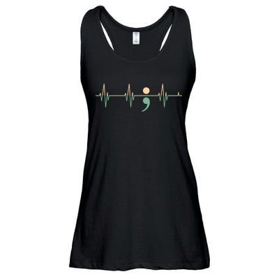 Suicide Awareness Heartbeat Ribbon Ladies Essential Flowy Tank
