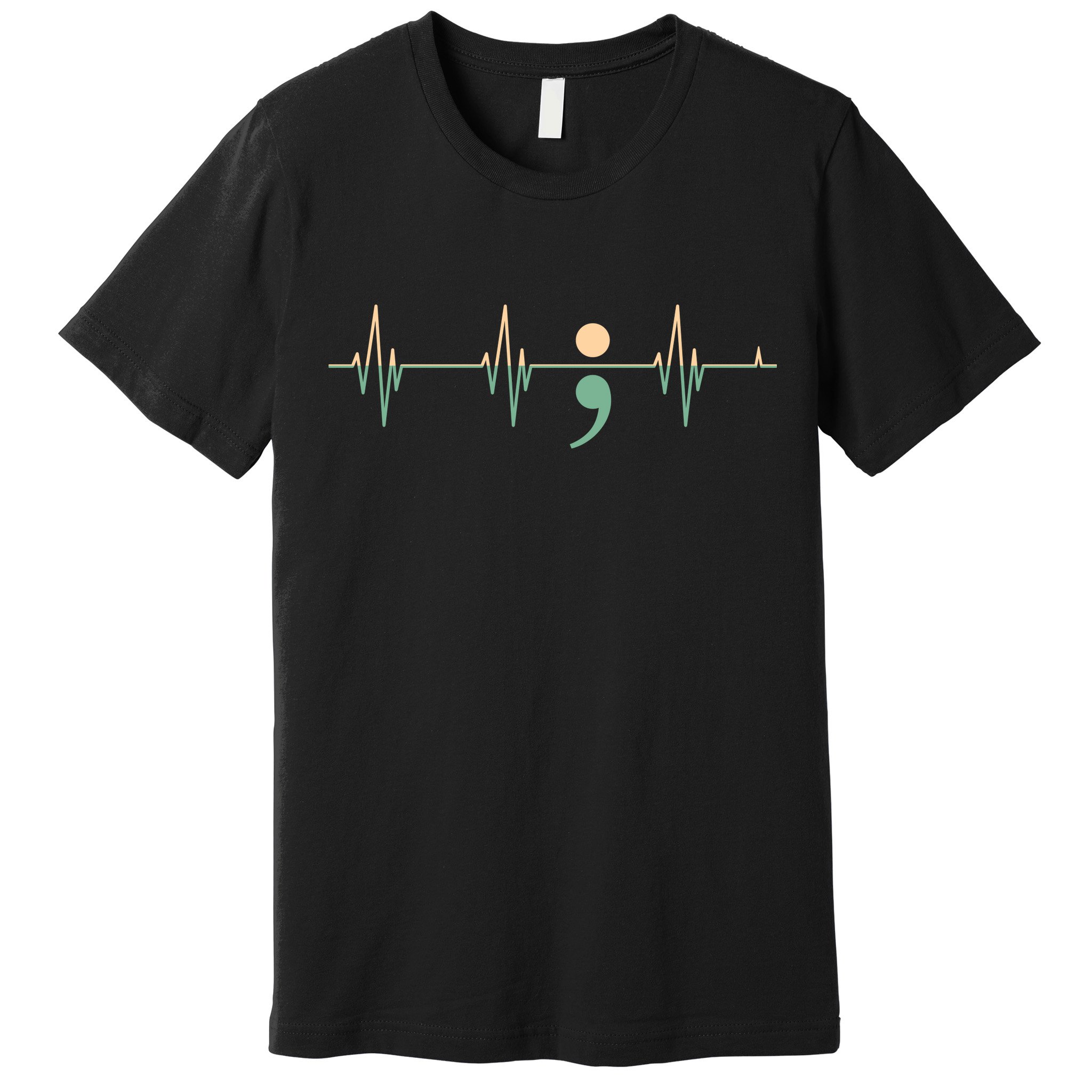 Suicide Awareness Heartbeat Ribbon Premium T-Shirt