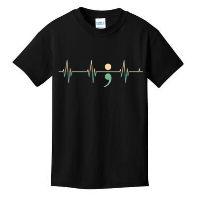 Suicide Awareness Heartbeat Ribbon Kids T-Shirt