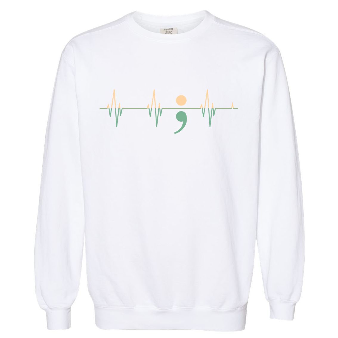 Suicide Awareness Heartbeat Ribbon Garment-Dyed Sweatshirt