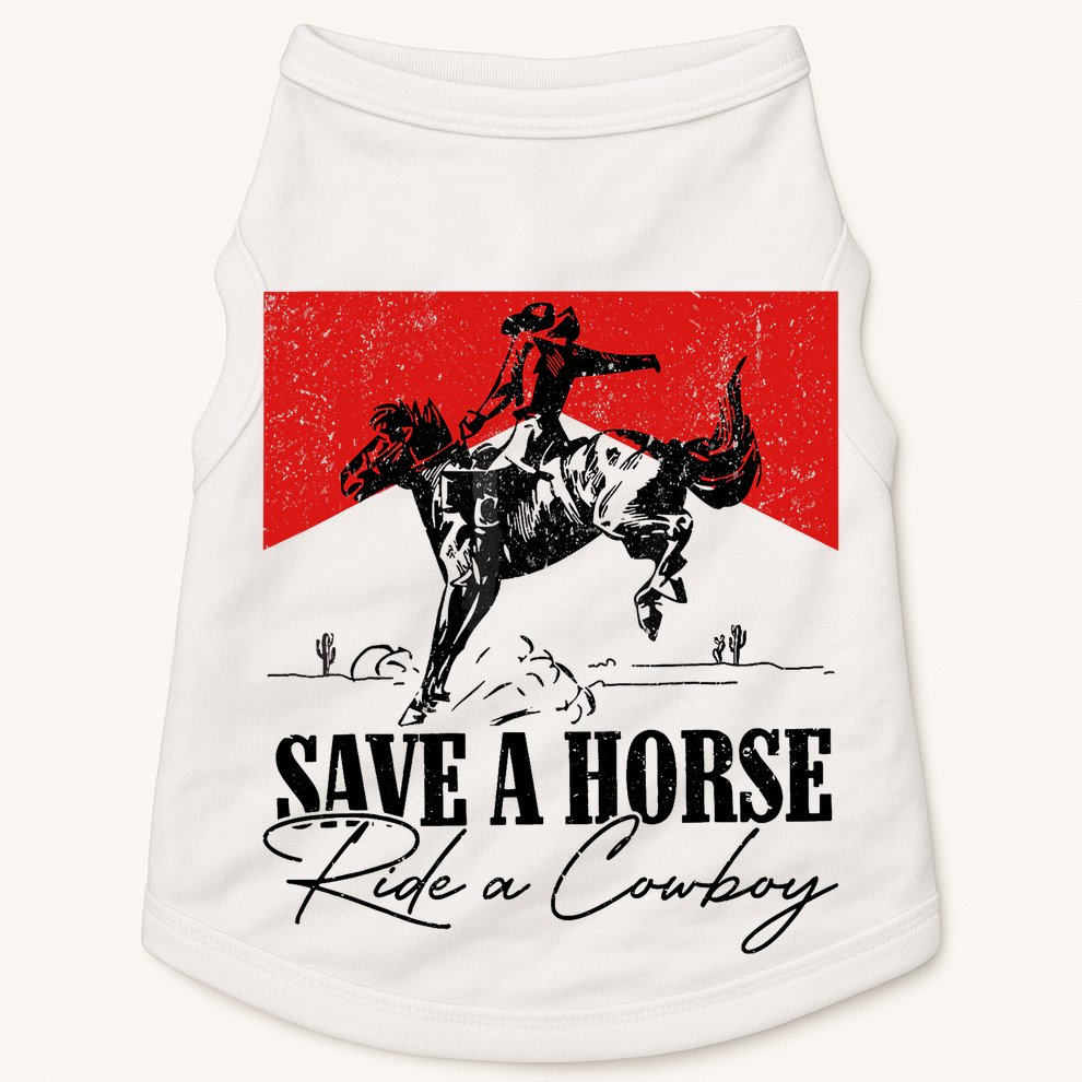 Save A Horse Ride A Cowboy Skeleton Country Skull Western Doggie Tank