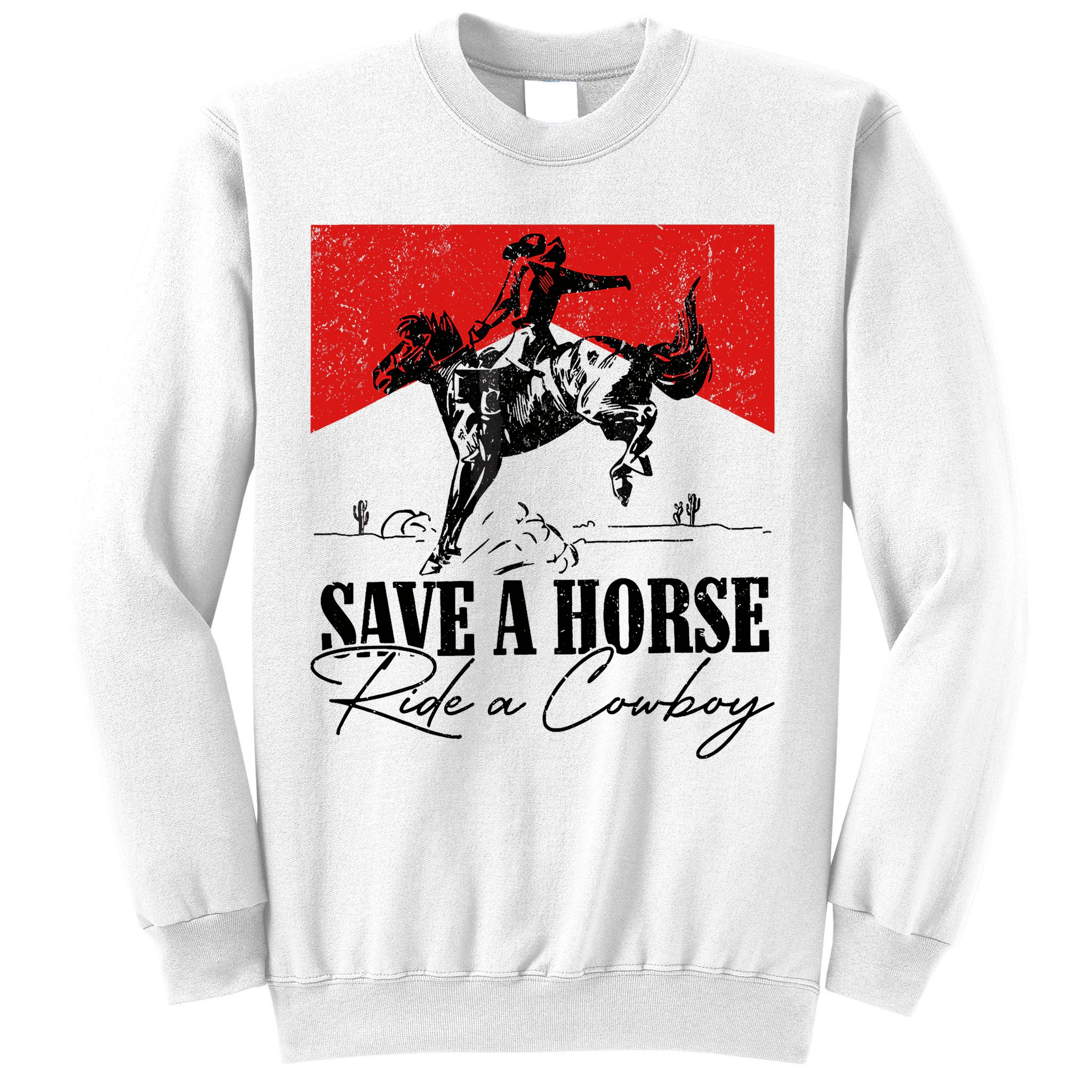 Save A Horse Ride A Cowboy Skeleton Country Skull Western Sweatshirt