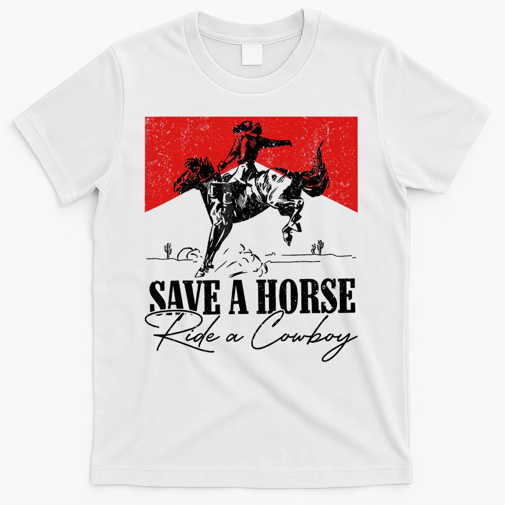 Save A Horse Ride A Cowboy Skeleton Country Skull Western T-Shirt