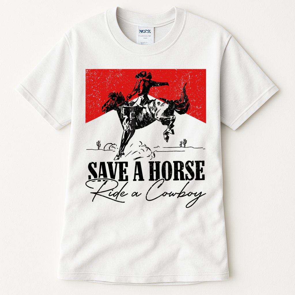 Save A Horse Ride A Cowboy Skeleton Country Skull Western Tall T-Shirt