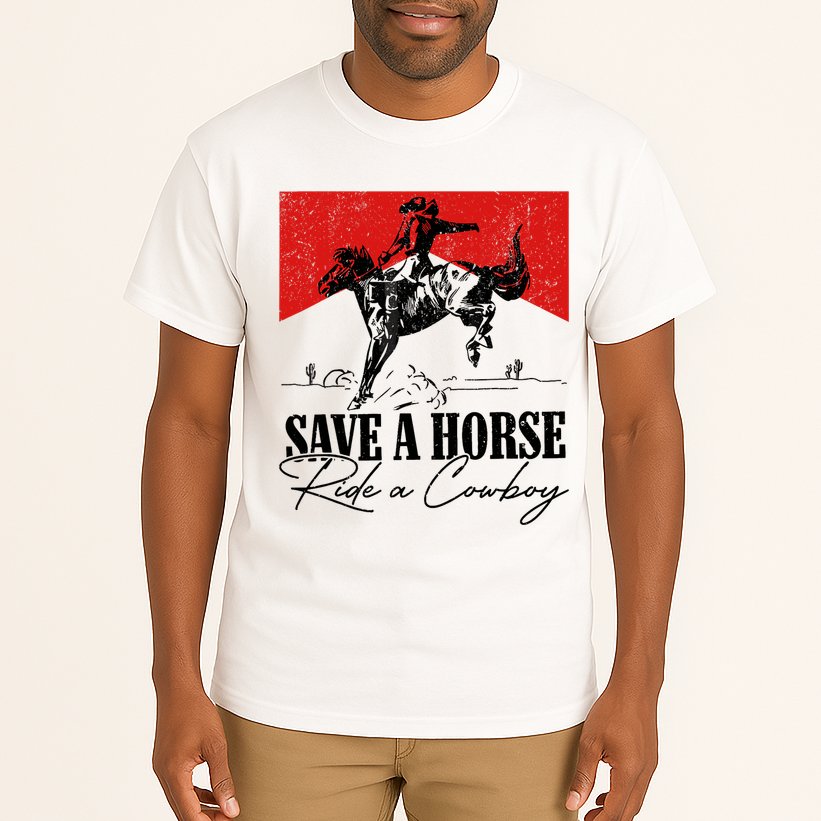 Save A Horse Ride A Cowboy Skeleton Country Skull Western Tall T-Shirt