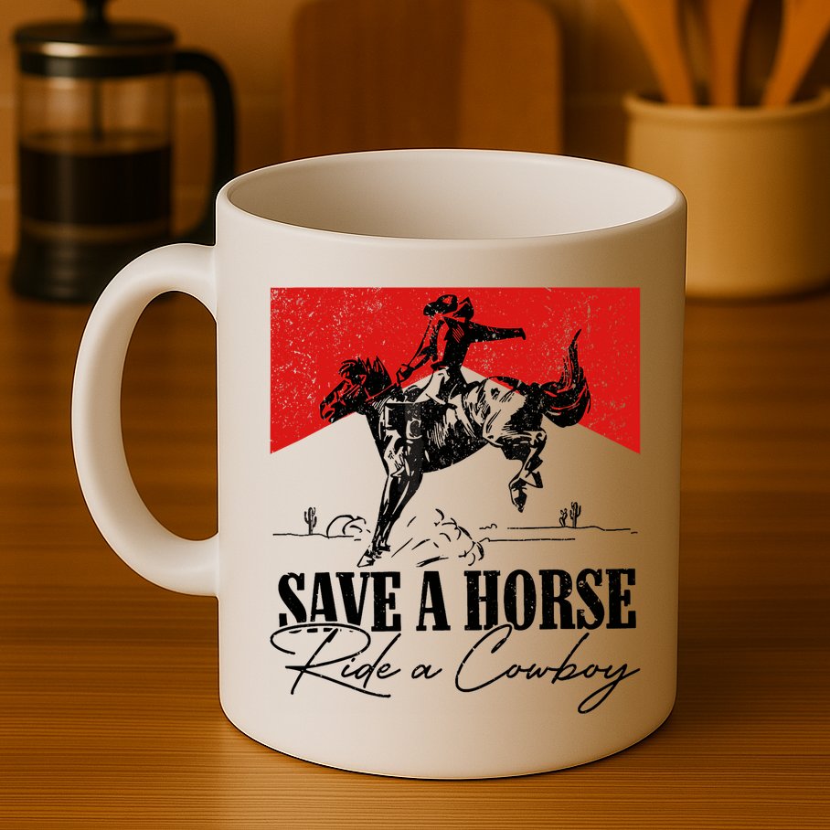 Save A Horse Ride A Cowboy Skeleton Country Skull Western Mug