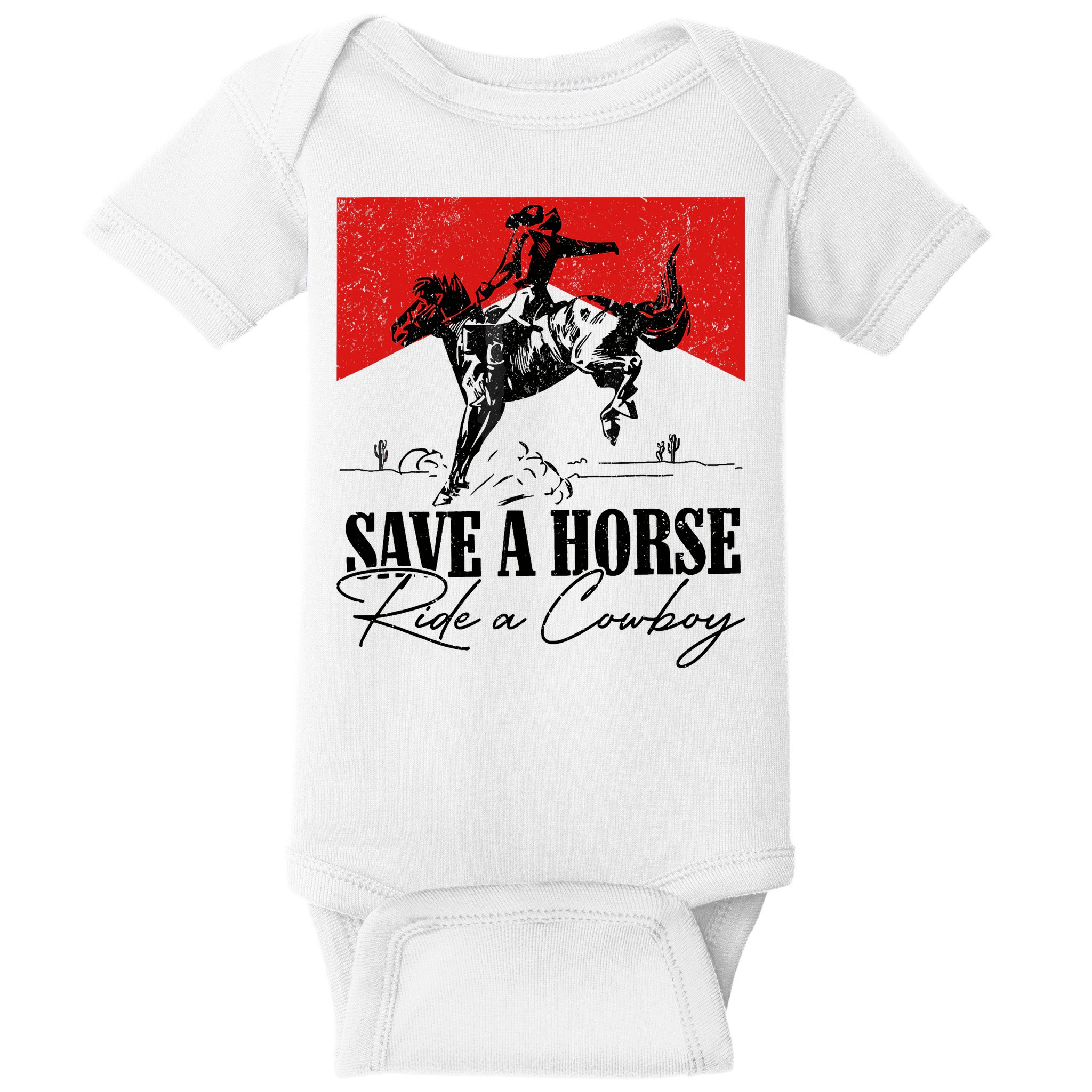 Save A Horse Ride A Cowboy Skeleton Country Skull Western Baby Bodysuit