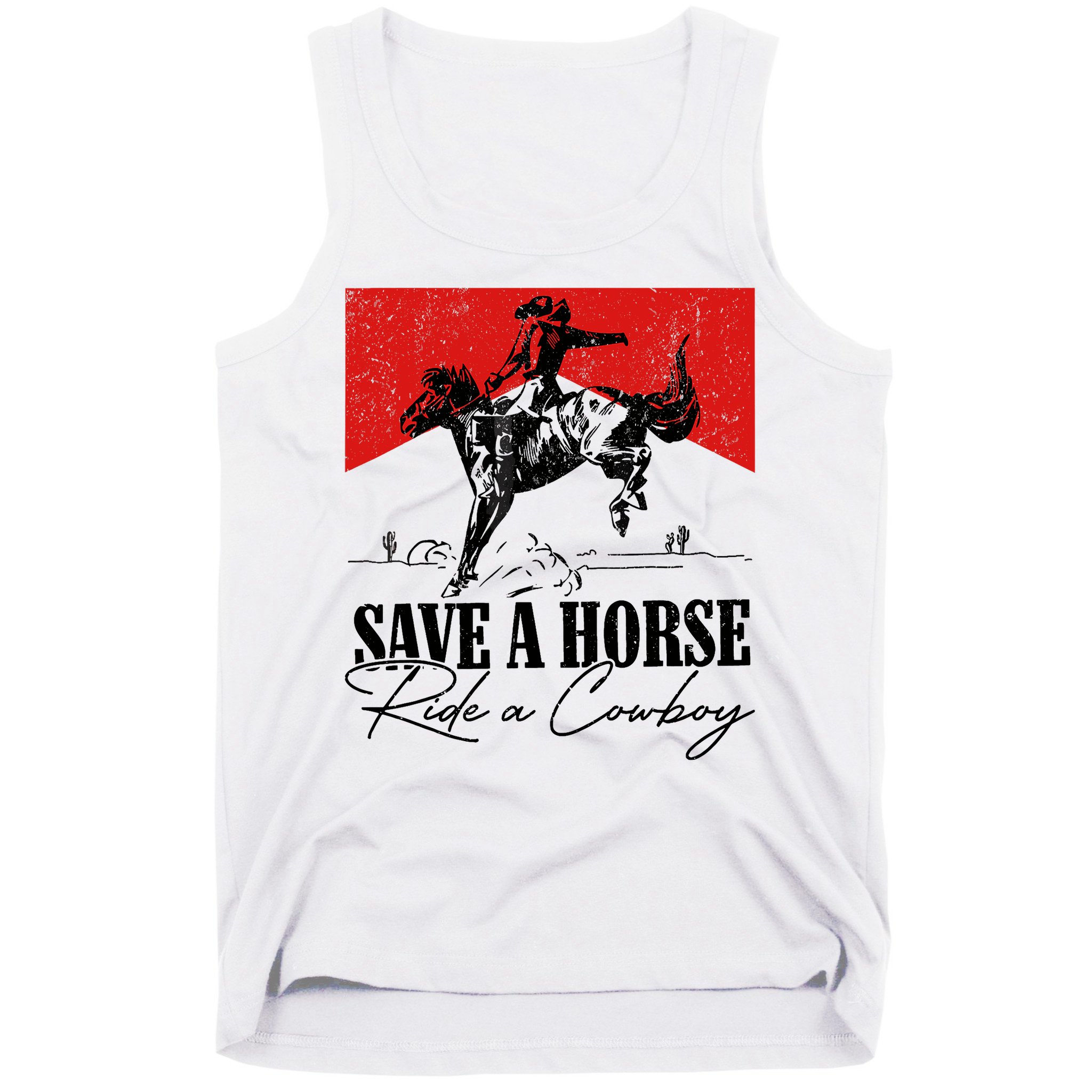 Save A Horse Ride A Cowboy Skeleton Country Skull Western Tank Top