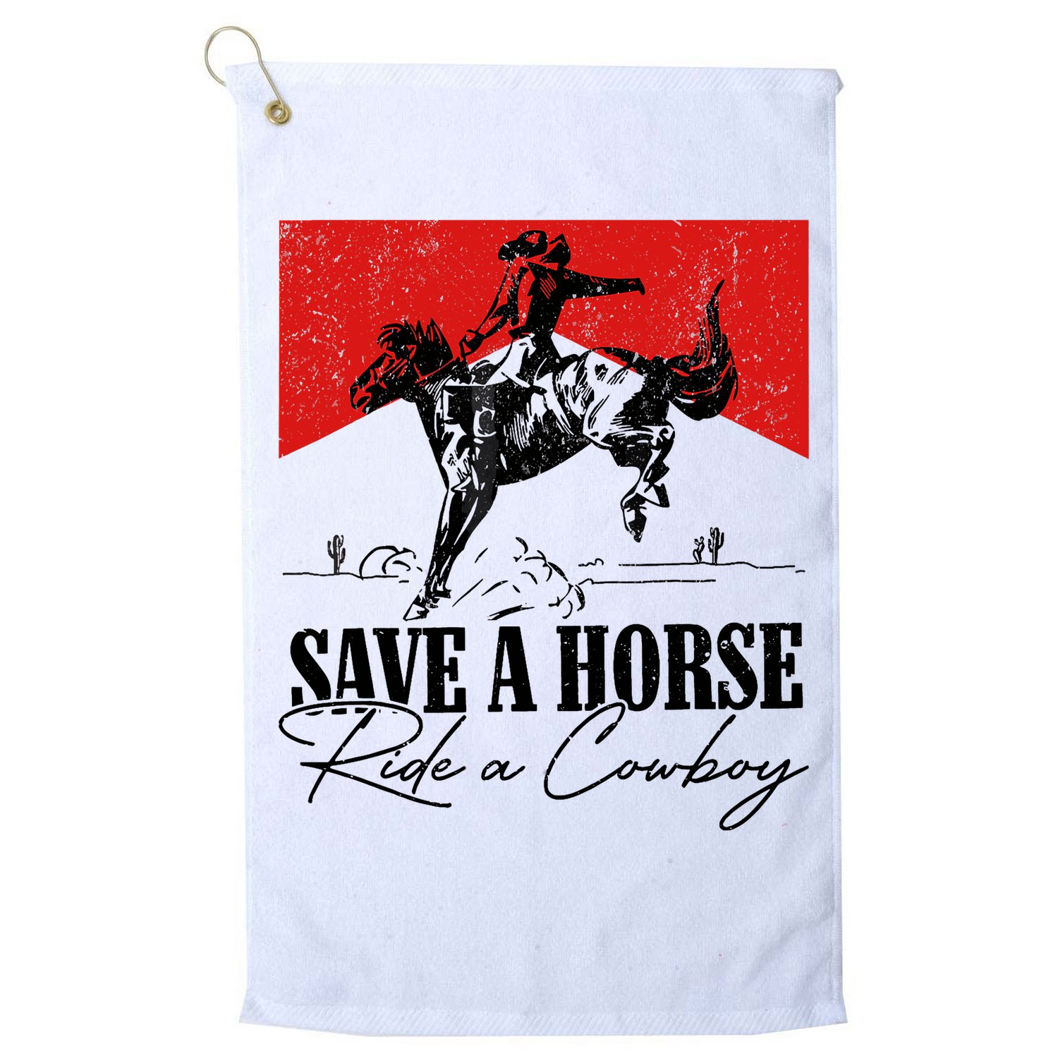 Save A Horse Ride A Cowboy Skeleton Country Skull Western Golf Towel
