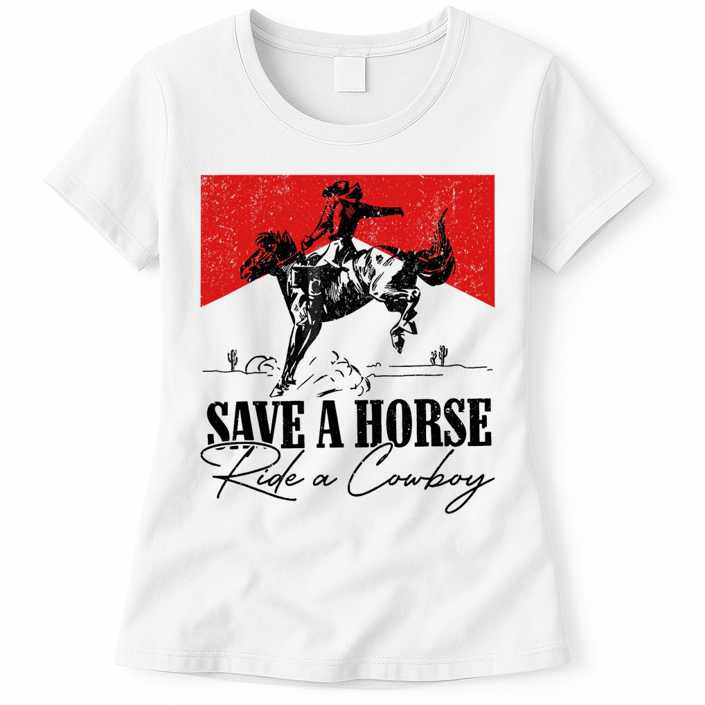 Save A Horse Ride A Cowboy Skeleton Country Skull Western Womens T-Shirt