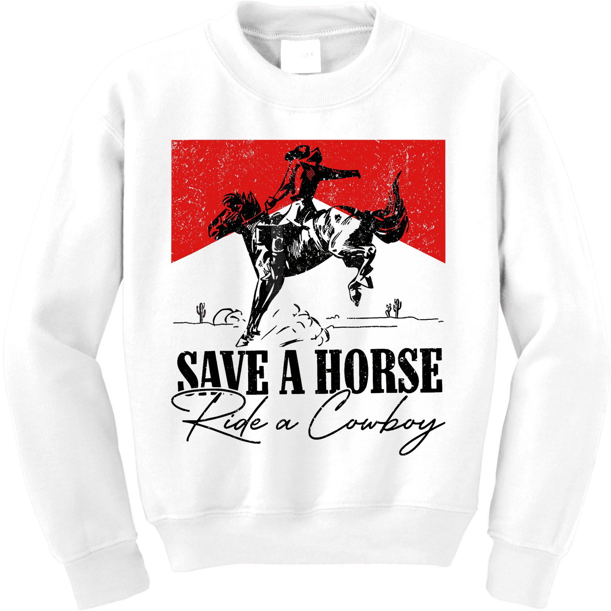 Save A Horse Ride A Cowboy Skeleton Country Skull Western Kids Sweatshirt