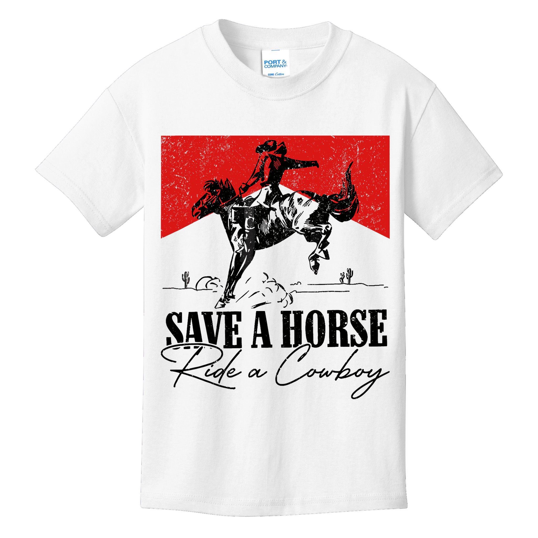 Save A Horse Ride A Cowboy Skeleton Country Skull Western Kids T-Shirt