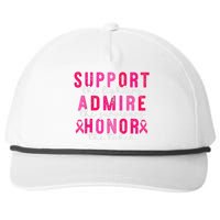 Support Admire Honor Breast Cancer Awareness Warrior Ribbon Snapback Five-Panel Rope Hat