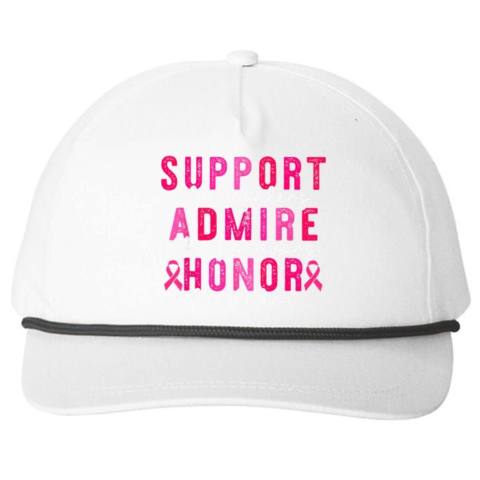 Support Admire Honor Breast Cancer Awareness Warrior Ribbon Snapback Five-Panel Rope Hat