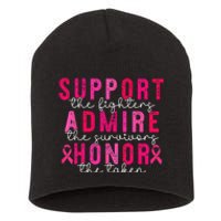 Support Admire Honor Breast Cancer Awareness Warrior Ribbon Short Acrylic Beanie