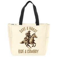 Save A Horse Ride A Cow Horseback Riding Zip Tote Bag