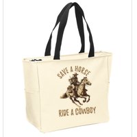 Save A Horse Ride A Cow Horseback Riding Zip Tote Bag
