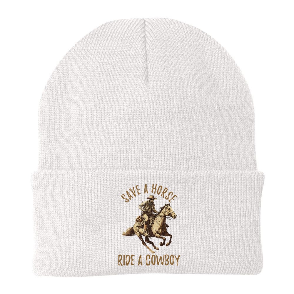 Save A Horse Ride A Cow Horseback Riding Beanie