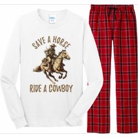 Save A Horse Ride A Cow Horseback Riding Long Sleeve Pajama Set