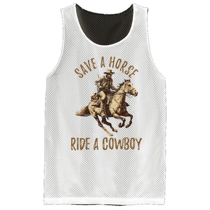 Save A Horse Ride A Cow Horseback Riding Mesh Reversible Basketball Jersey Tank