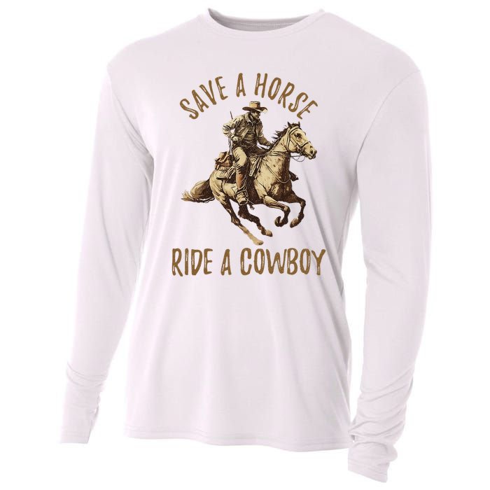 Save A Horse Ride A Cow Horseback Riding Cooling Performance Long Sleeve Crew