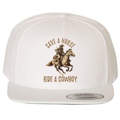 Save A Horse Ride A Cow Horseback Riding Wool Snapback Cap