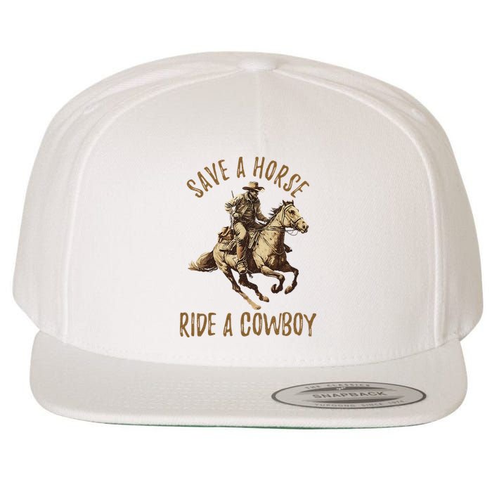 Save A Horse Ride A Cow Horseback Riding Wool Snapback Cap