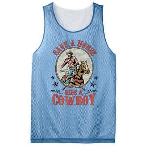 Save A Horse Ride A Cowboy Mesh Reversible Basketball Jersey Tank