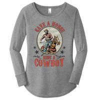 Save A Horse Ride A Cowboy Women's Perfect Tri Tunic Long Sleeve Shirt