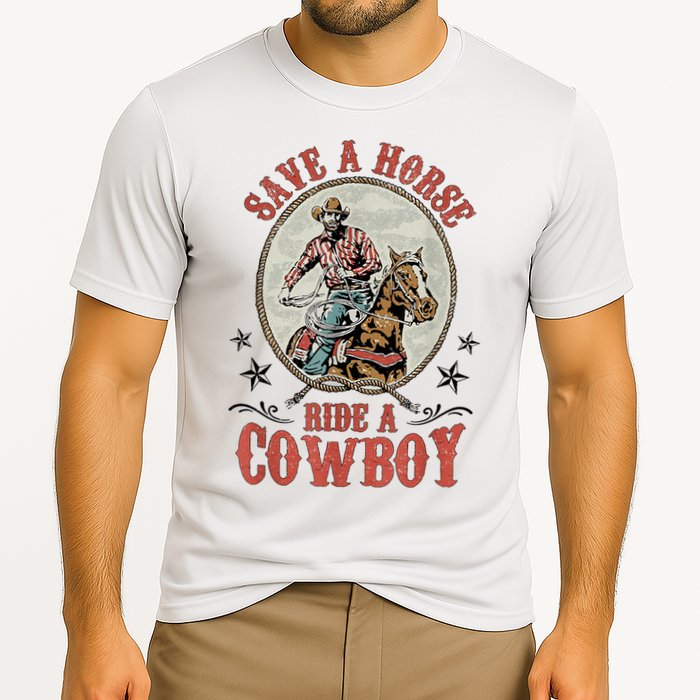 Save A Horse Ride A Cowboy Cooling Performance Crew T-Shirt