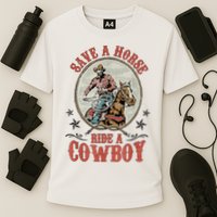 Save A Horse Ride A Cowboy Cooling Performance Crew T-Shirt