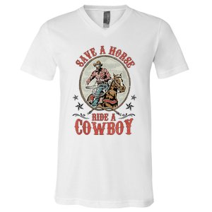 Save A Horse Ride A Cowboy V-Neck T-Shirt