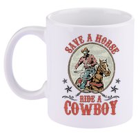 Save A Horse Ride A Cowboy 11oz C Handle Ceramic Mug