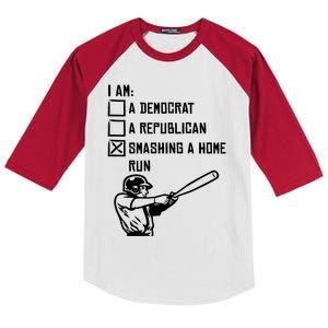 Smashing A Home Run Funny Gift Funny Baseball Player Pitch Baseballer Cool Gift Kids Colorblock Raglan Jersey