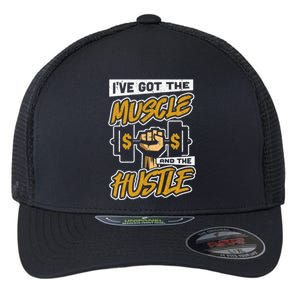 Student Athlete Hustle Muscle Gym Gift Flexfit Unipanel Trucker Cap