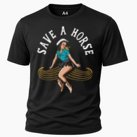 Save A Horse Ride A Mustache Free Moustache Rides Cooling Performance Crew T-Shirt